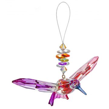 Ganz Crystal Expressions Hummingbird Rainbow Pendant - Purple, Blue & Pink