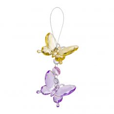 Ganz Crystal Expressions Yellow, Pink & Purple Double Tiered Butterfly Ornament