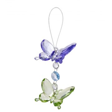 Ganz Crystal Expressions Lilac, Blue & Green Double Tiered Butterfly Ornament