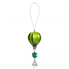 Ganz Dreams & Wishes Hot Air Balloon - Green With Shamrock Charm