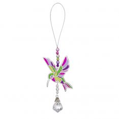 Ganz Crystal Expressions Hummingbird Sun Jewels Orn -Green Pink Purple