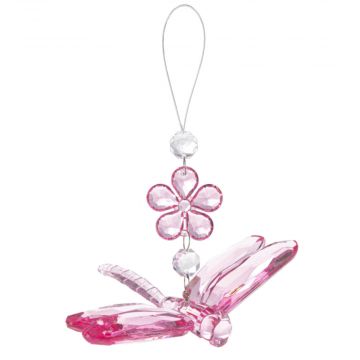 Ganz Crystal Expressions Pink Luminous Flower Dragonfly Ornament