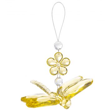 Ganz Crystal Expressions Yellow Luminous Flower Dragonfly Ornament