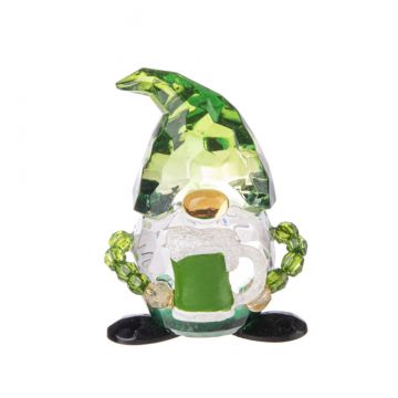Ganz Crystal Expressions Good Luck Gnome Figurine - Green Beer