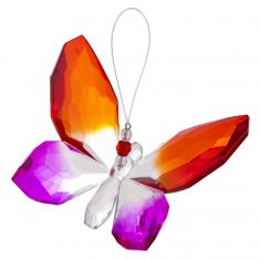 Ganz Crystal Expressions Two Tone Hanging Butterfly - Red & Pink