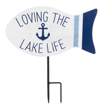 Ganz Fish with Lake Text Mini Yard Stake - Loving Lake Life