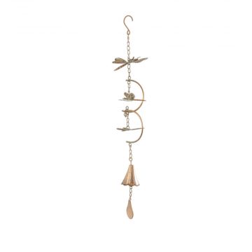 Ganz Midwest-CBK Outdoor Living Gold Patina Dragonfly Windchime