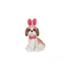 Ganz Easter Dog Dressed As Bunny Ears & Bowtie Figurine