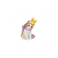 Ganz Easter Cat Wearing A Bow & Holding Egg Figurine