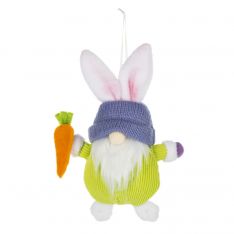 Ganz Bunny Gnome Ornament Holding Carrot