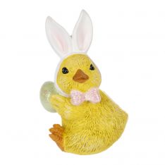 Ganz Chick with Bunny Ears Figurine Holding Egg