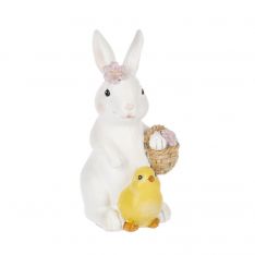 Ganz Bunny & Chick Figurine Holding Basket
