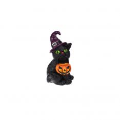 Ganz Halloween Costume Cat Pumpkin Witch Purple Hat Figurine