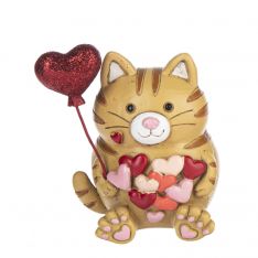 Ganz Pawsitively Yours Forever Cat Holding Balloon Figurine