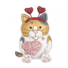 Ganz Pawsitively Yours Forever Cat Holding Ball Of Yarn Figurine