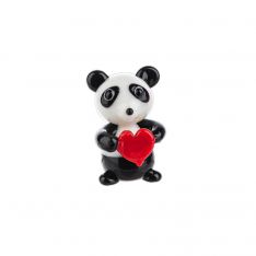 Ganz Miniature World Glass Panda Figurine with Heart