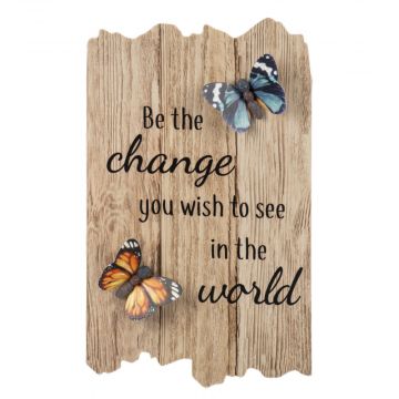 Ganz Happy Thoughts Wall Plaque - Be The Change
