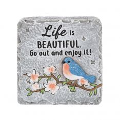 Ganz Bas Relief Block Talk - Life Is Beautiful Go Out And Enjoy It!