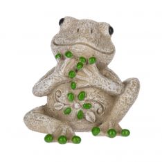 Ganz Pebble Frog Figurine - Sitting With Hands On Face
