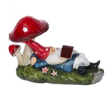 Ganz Cottagecore Mushroom Figurine - Gnome with Book On Tummy