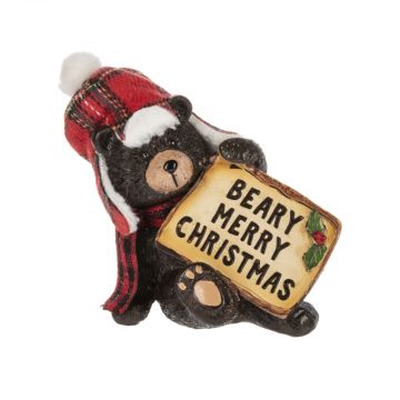 Ganz Cozy Cabin Beary Merry Christmas Figurine