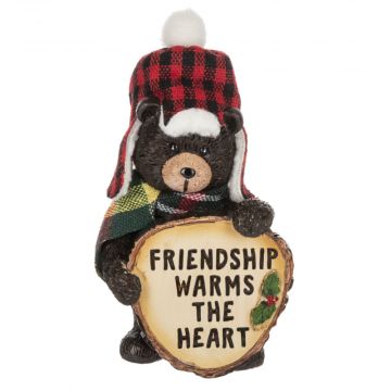 Ganz Cozy Cabin Friendship Warms The Heart Figurine