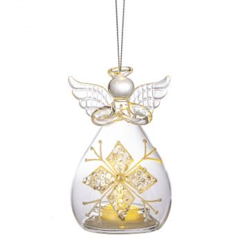 Ganz Shimmer Angel Light Up Ornament With Diamond Design