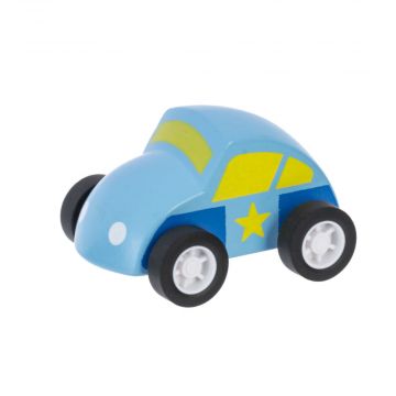 Ganz Wooden Car with Adhesive Road - Blue Police Car