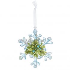 Ganz Kissing Krystals Winter Ice Snowflake Ornament - Type C