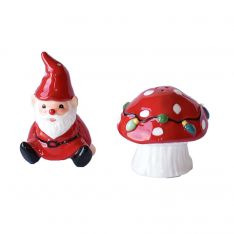 Ganz Midwest CBK Gnome With Mushroom Salt & Pepper Shaker Set