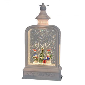 Ganz Midwest Gift LED Light Up Shimmer Snowman Scene Lantern