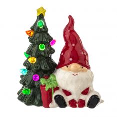 Ganz Midwest-CBK Mini Shimmer LED Light Up Gnome with Tree Figurine