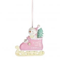 Ganz Midwest-CBK Baby in Sleigh Ornament Baby's First Christmas - Girl