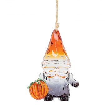 Facets Halloween Gnome with Pumpkin Ornament