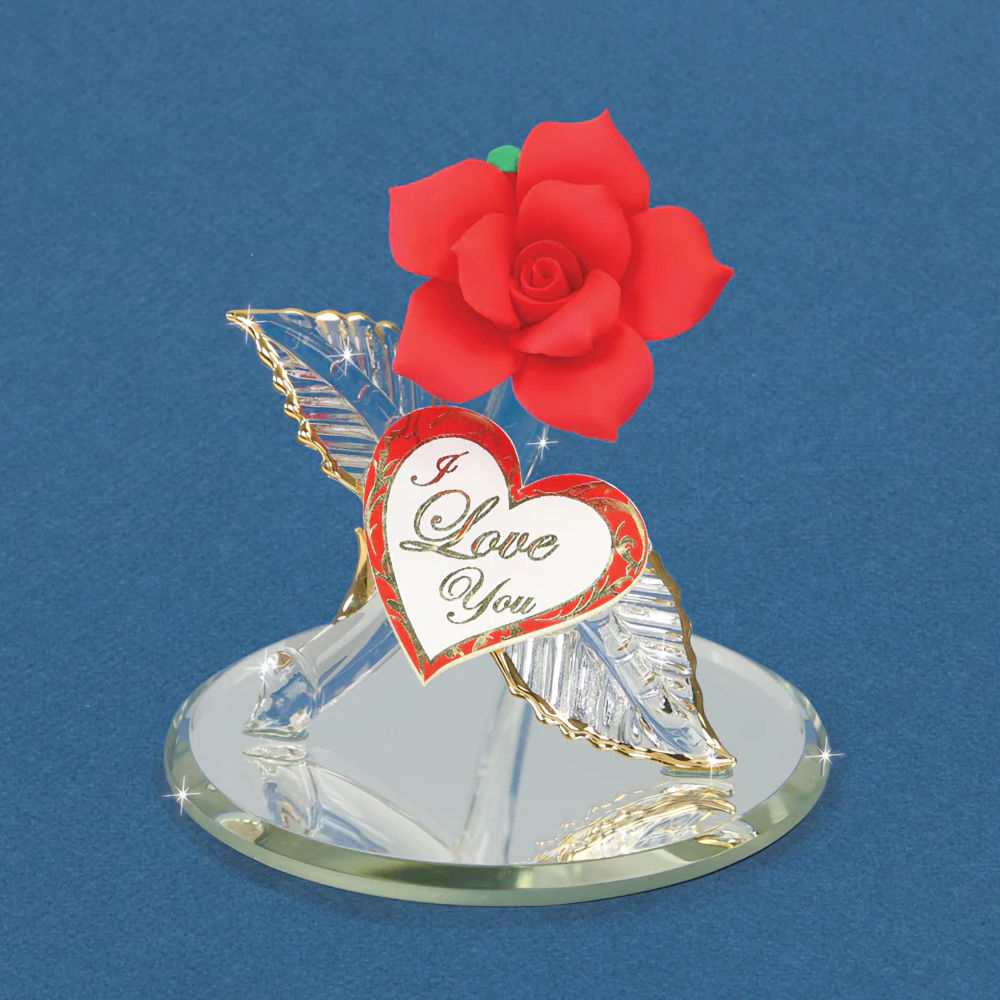 Fitzula's Gift Shop: Glass Baron I Love You Red Rose