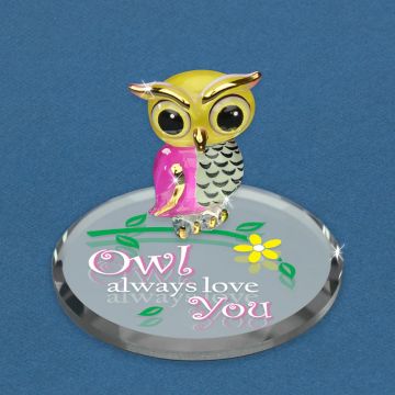 Glass Baron Owl Always Love You Figurine
