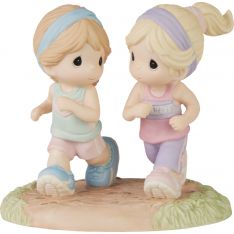 Precious Moments Find Your Happy Pace - Two Friends Running Figurine