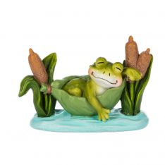 Ganz Easter Critters Sleeping on Hammock Frog Figurine