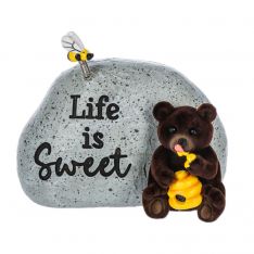 Ganz Grizzly Bear and Bee Garden "Life Is Sweet" Stone Figurine