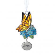 Ganz See The Beauty Stained Glass "Teachers help us bloom" Ornament