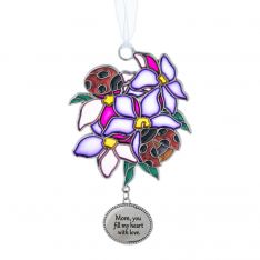 Ganz See The Beauty Stained Glass "Mom, you fill my heart with love" Ornament