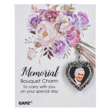 Ganz Memorial Bouquet Heart Charm with Backer Card