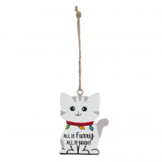 Ganz Block Talk "All is furry all is bright" Cat Ornament