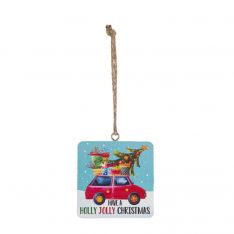 Ganz Block Talk "Have a holly jolly Christmas" Red Truck Ornament