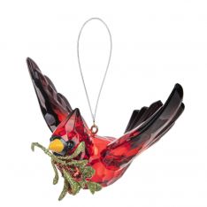 Ganz Kissing Krystals Cardinal in Flight Ornament