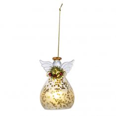 Ganz Kissing Krystals Glass Light Up Angel Ornament