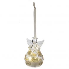 Ganz Luxury Lite LED Gold Flower Angel Ornament
