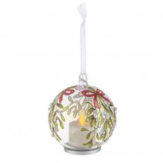 Ganz Luxury Lite LED Holly Ornament
