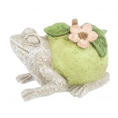 Ganz Midwest Gift Stone Textured Fruit Critter Apple Frog Figurine