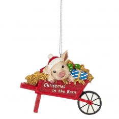 Ganz Midwest Gift Farm Icon Text Piggy Ornament